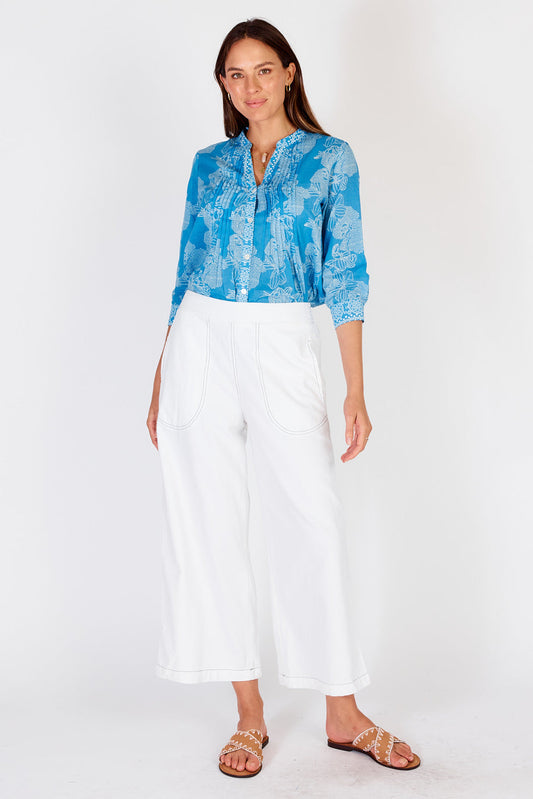 Image of a model wearing Pants. Productname: Rubyyaya Pula Pant White in White colour by brand - Rubyyaya