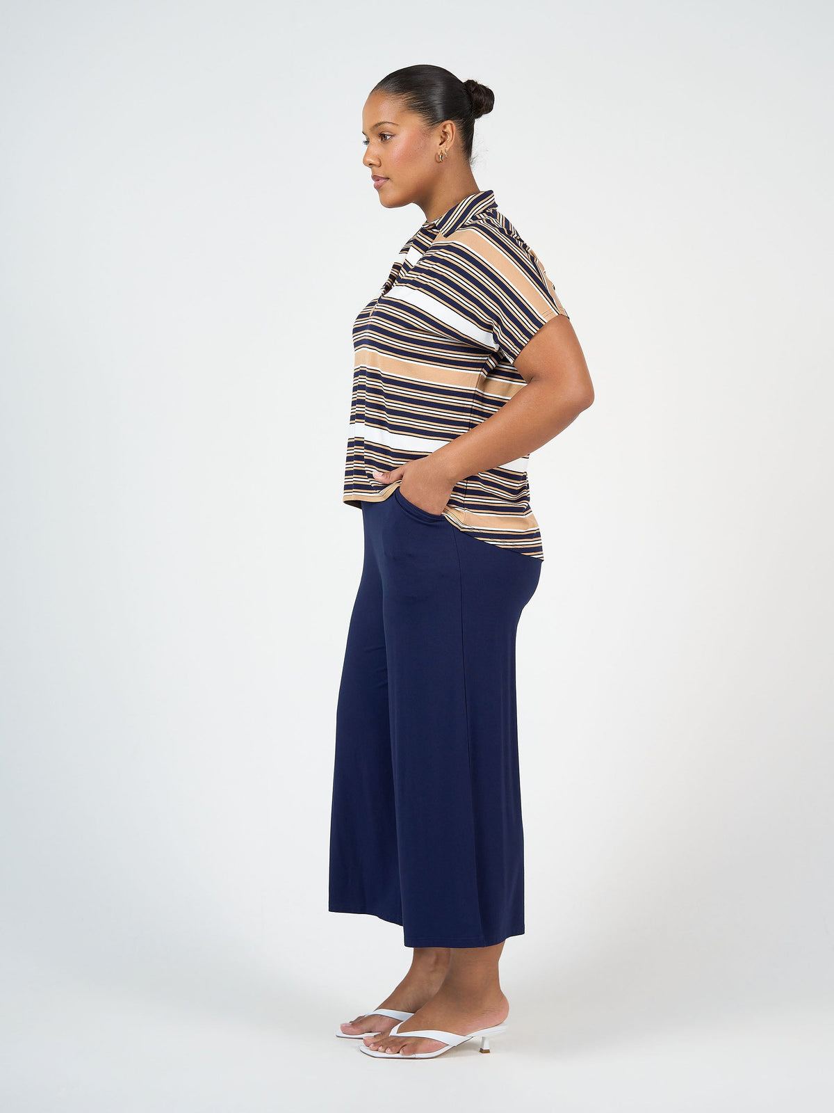 Lou Lou Ciara 7/8 Length Bamboo Culottes (Navy)