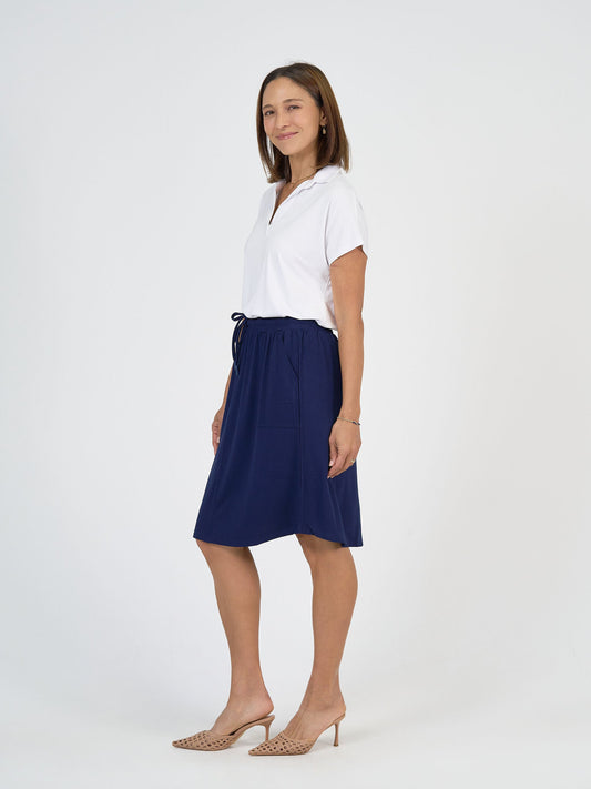 Lou Lou Lee Bamboo Skirt with Pockets (Navy)