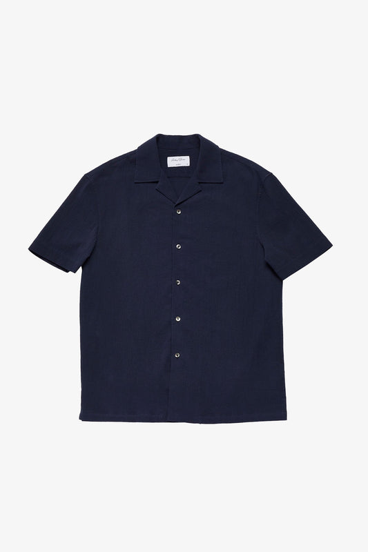 Anthony Squires seersucker S/S shirt (Navy)