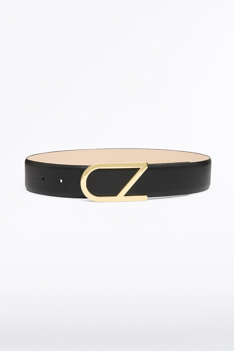 Carla Zampatti Cz Logo Classic Wide Belt (Black)