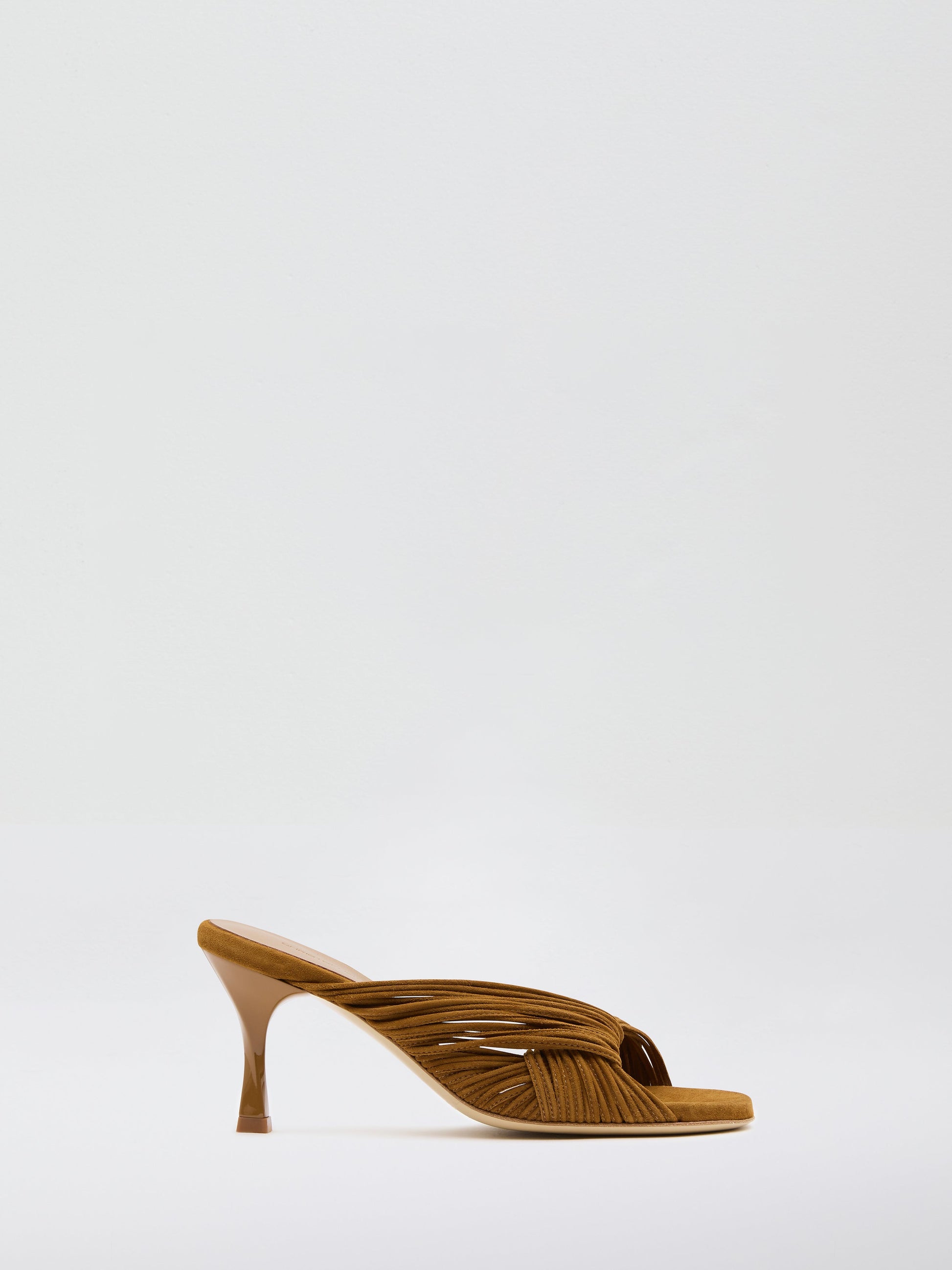 Image of Sandals. Product name - Fender Suede Mule in Russet colour by brand - Christopher Esber