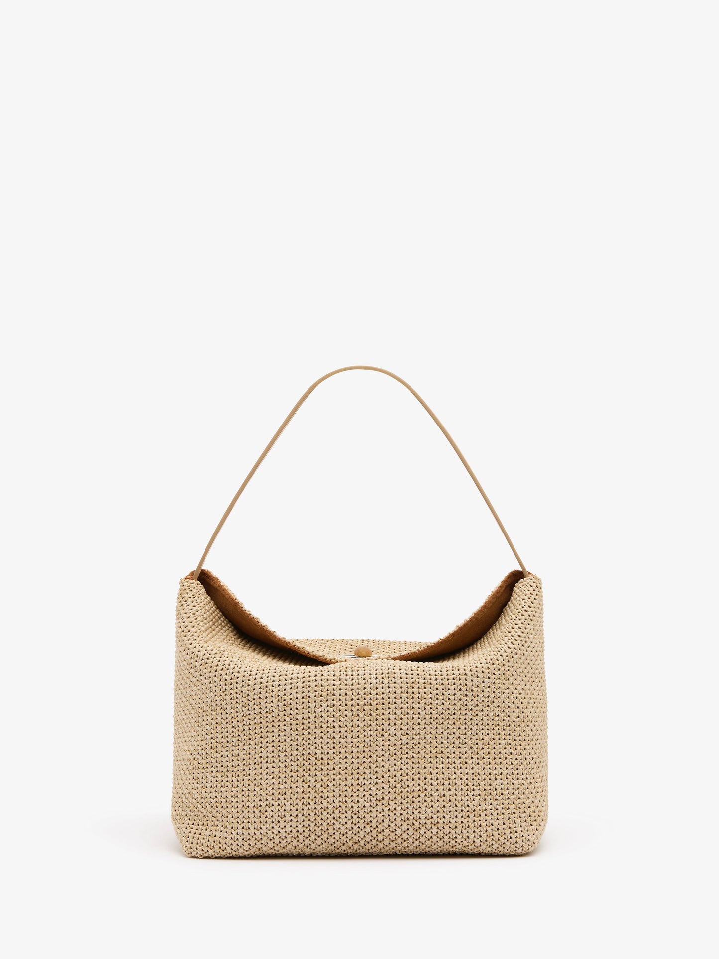 Image of Bags. Product name - Turnlock Raffia Shoulder Bag in Natural colour by brand - CHRISTOPHER ESBER