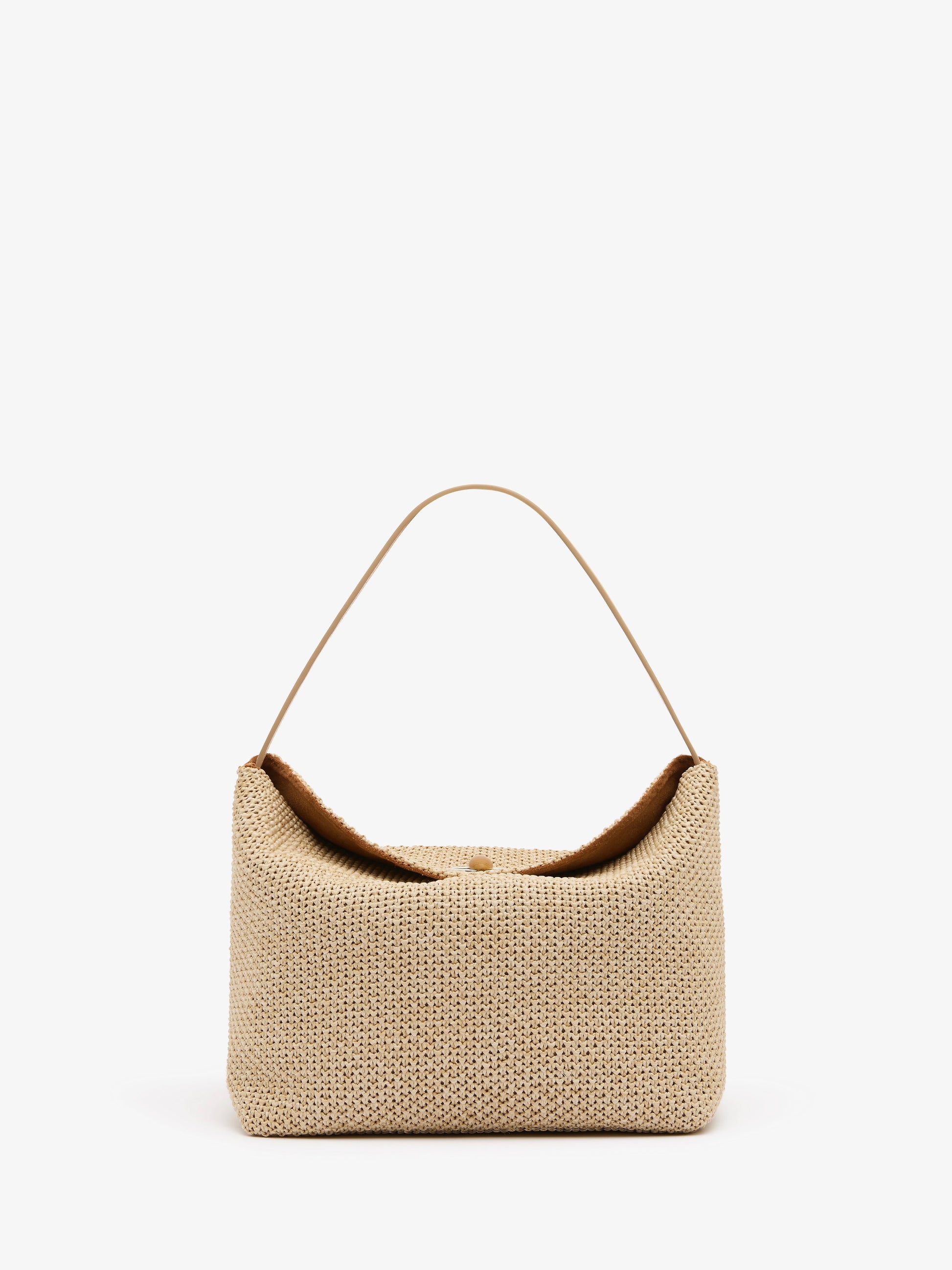 Image of Bags. Product name - Turnlock Raffia Shoulder Bag in Natural colour by brand - CHRISTOPHER ESBER