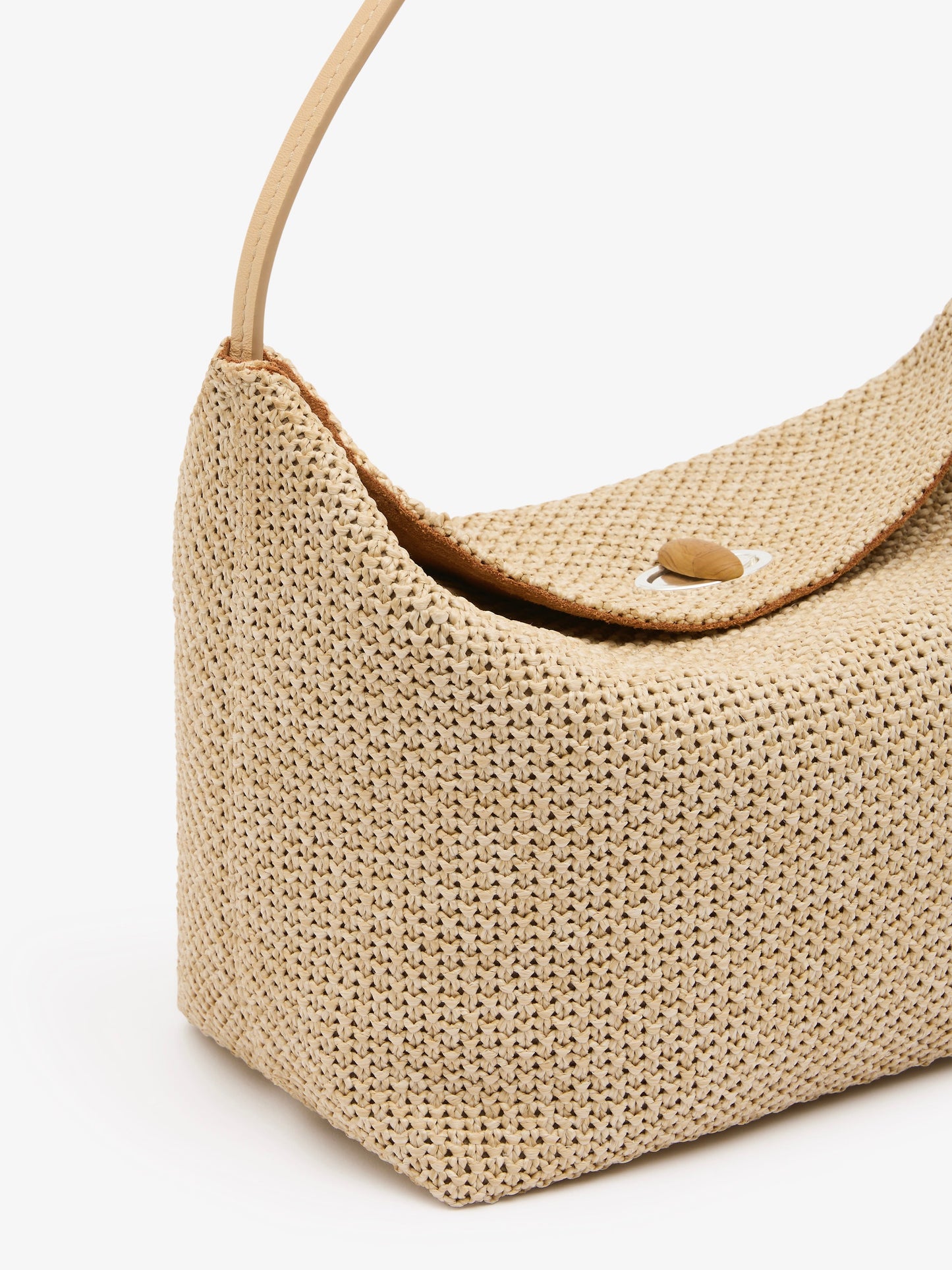 CHRISTOPHER ESBER Turnlock Raffia Shoulder Bag (Natural)