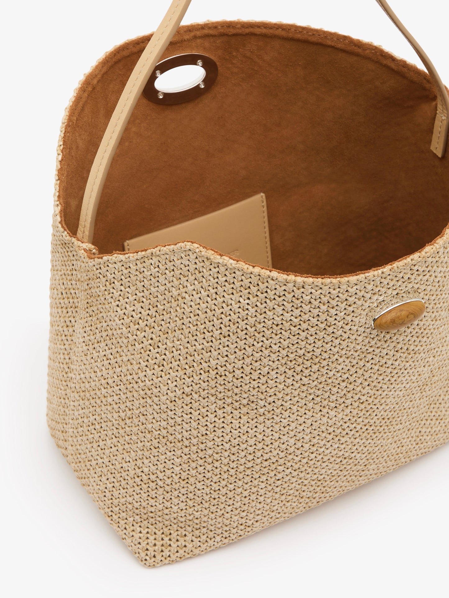 CHRISTOPHER ESBER Turnlock Raffia Shoulder Bag (Natural)