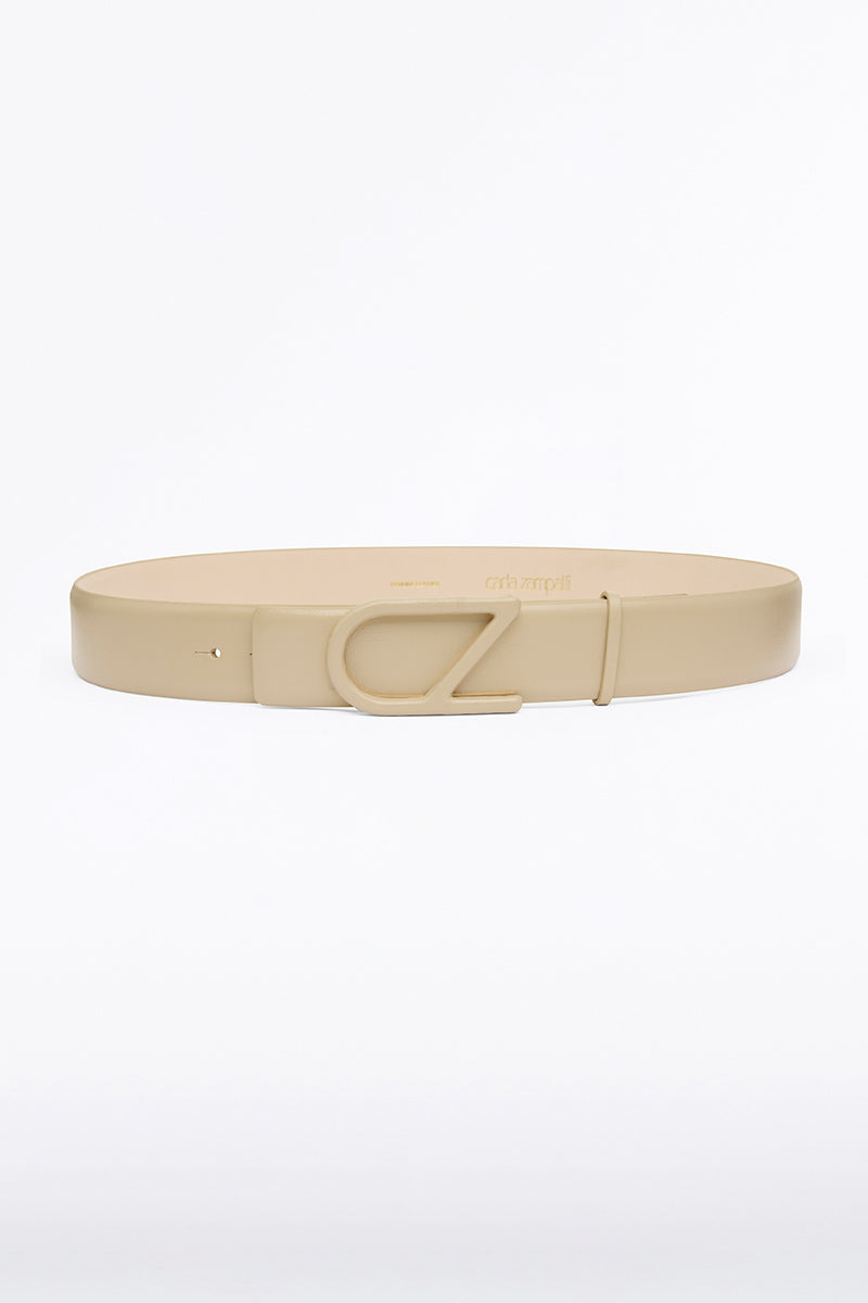 Carla Zampatti Nude Cz Logo Covered Belt (Semolina)