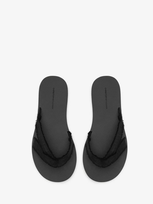 CHRISTOPHER ESBER Freya Silk Flip Flop (Black)