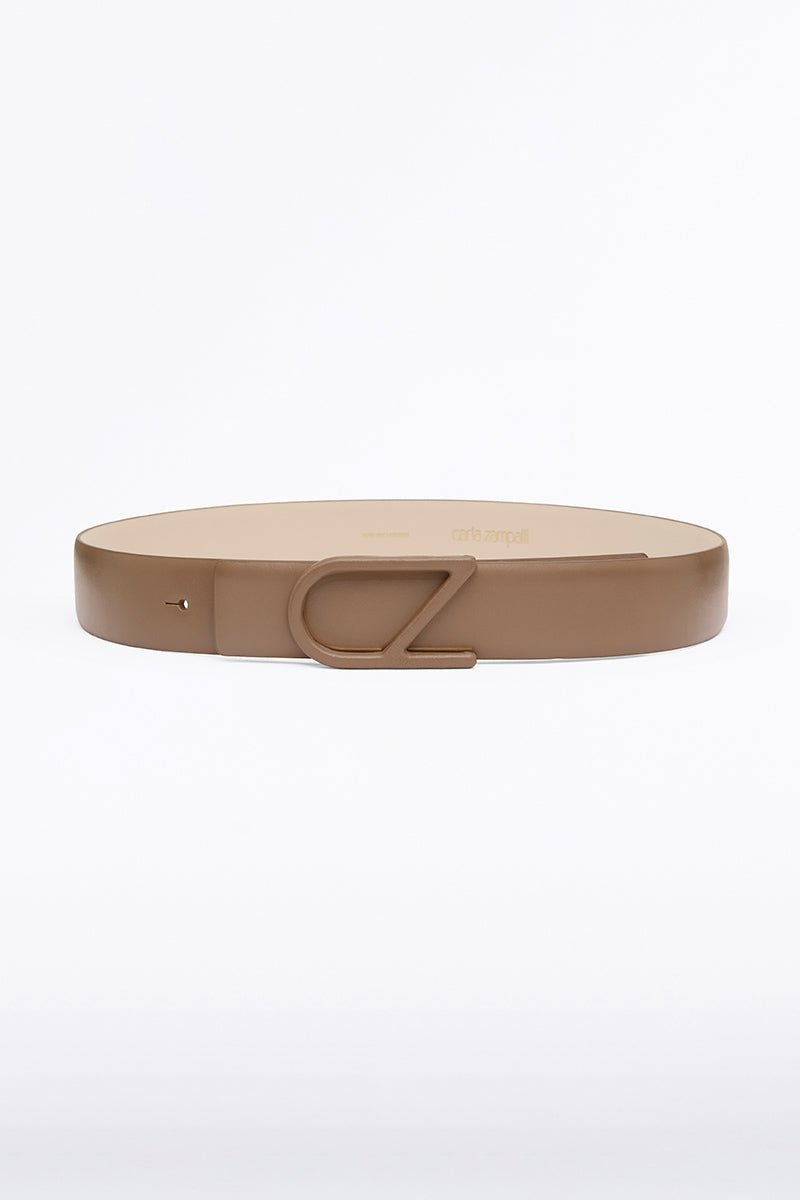 Carla Zampatti Cz Logo Covered Belt (Tan)