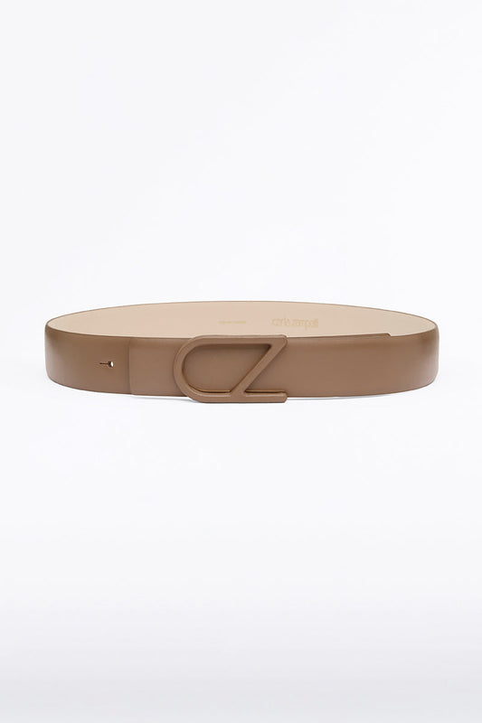 Carla Zampatti Cz Logo Covered Belt (Tan)