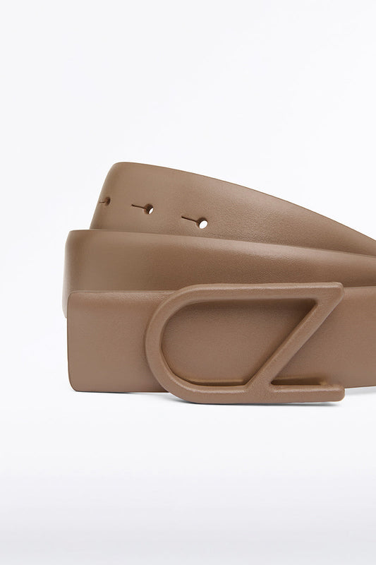 Image of Belts. Product name - Tan Cz Logo Covered Belt in Tan colour by brand - Carla Zampatti