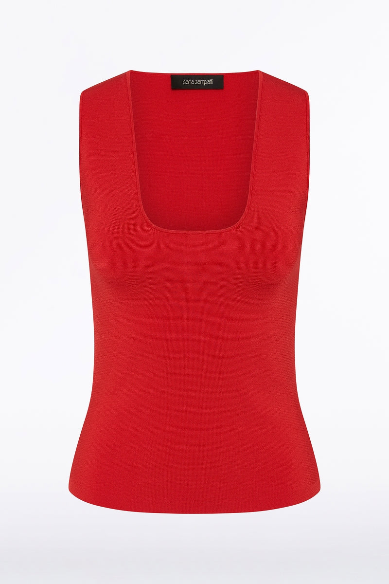 Carla Zampatti Milano Knit Tank (Red)