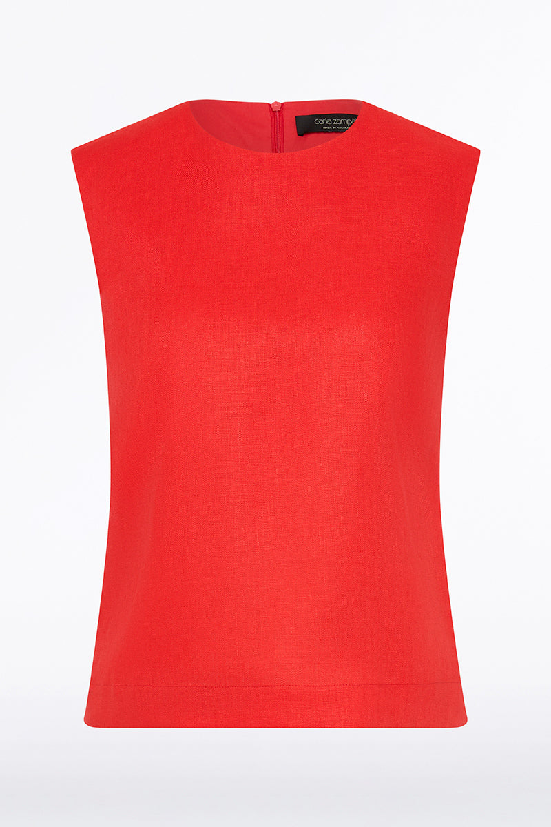 Carla Zampatti Scarlatto Linen Tank Top (Red)