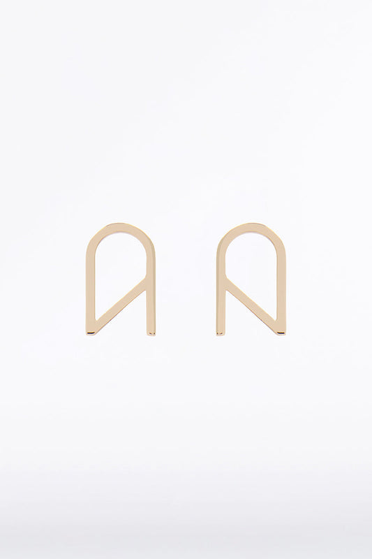 Image of Jewelry. Product name - Cz Logo Earrings Small in Gold colour by brand - Carla Zampatti