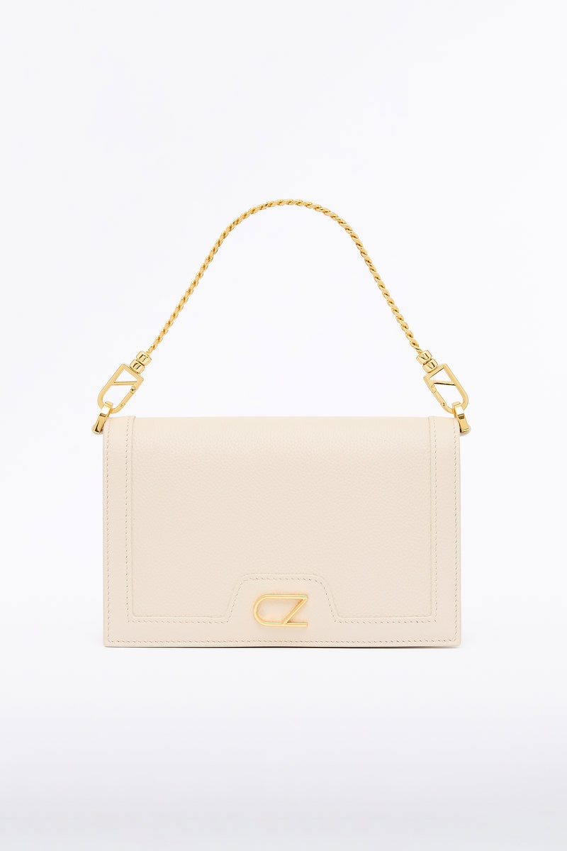 Image of Bags. Product name - Ivory Cz Chain Crossbody Bag in Cream colour by brand - Carla Zampatti