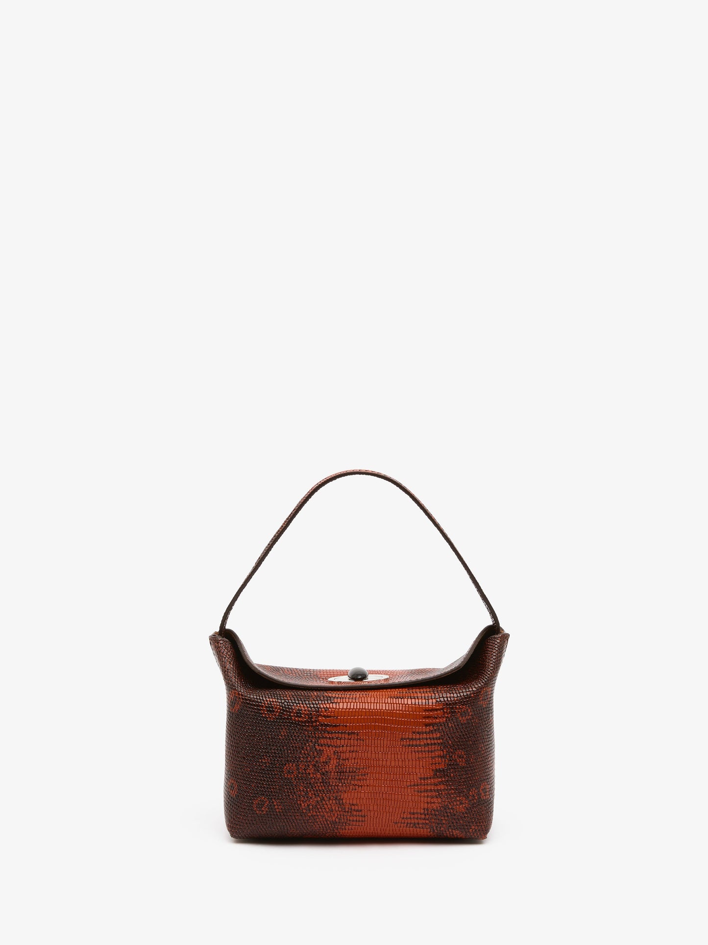Image of Bags. Product name - Turnlock Lizard Mini Bag in Brown colour by brand - CHRISTOPHER ESBER