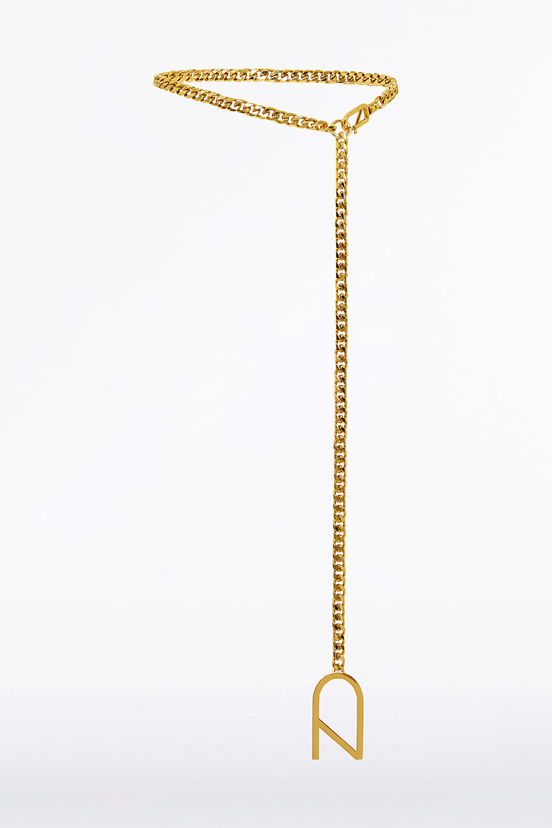 Image of Belts. Product name - Monogram Chain Belt in Gold colour by brand - Carla Zampatti