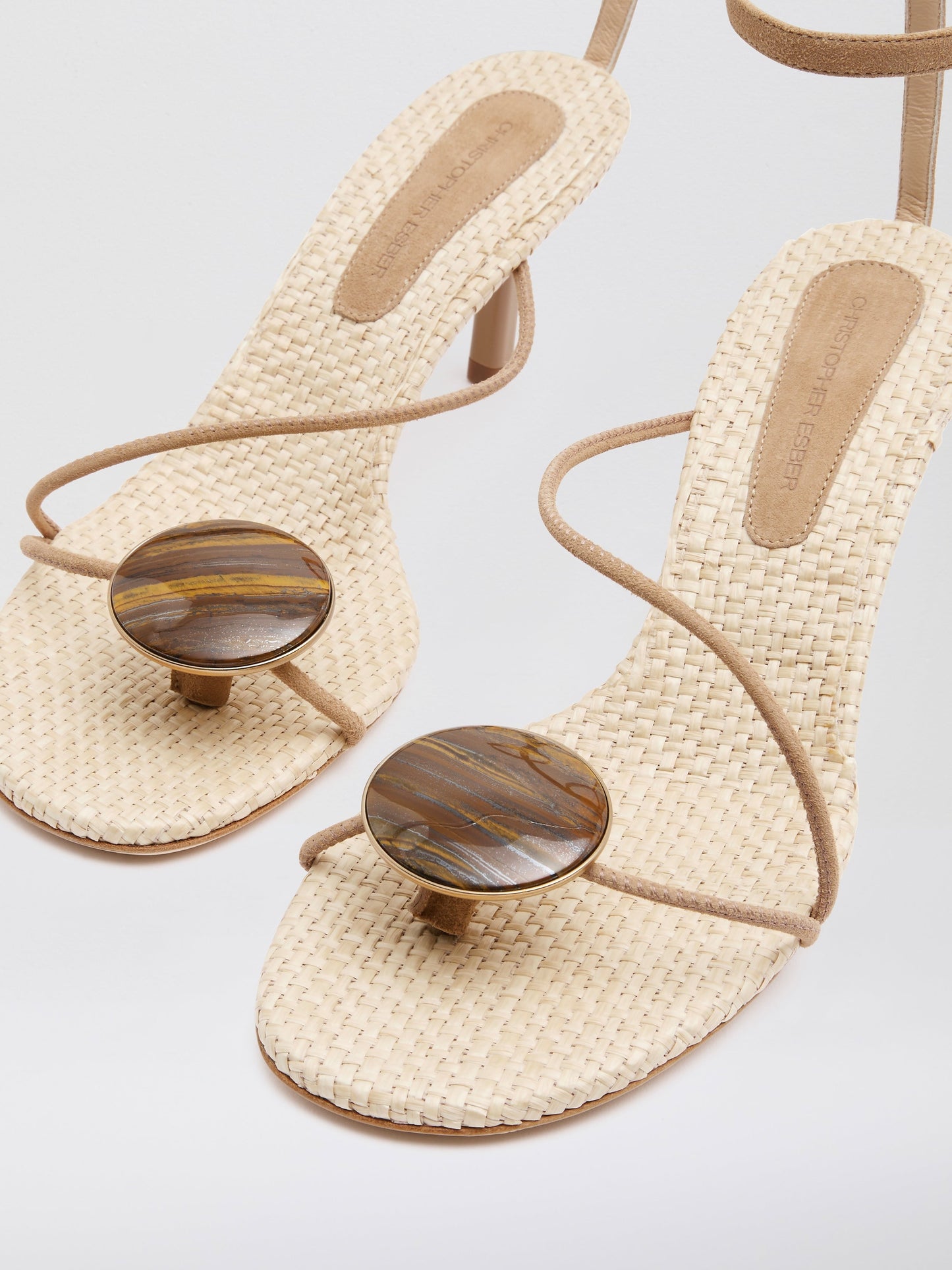Christopher Esber Doma Stoned Raffia Heel (Eye)
