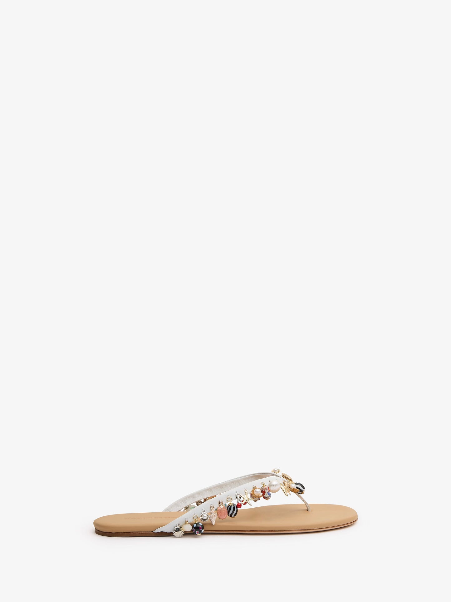 Image of Sandals. Product name - Memento Charm Flip Flop in White colour by brand - CHRISTOPHER ESBER