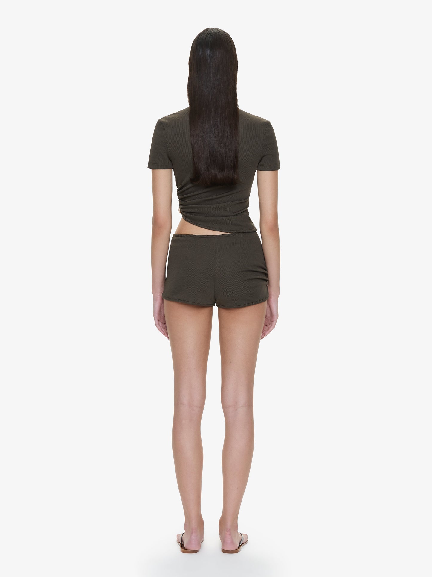 CHRISTOPHER ESBER Droplet Crystal Ruched Tee (Husk)