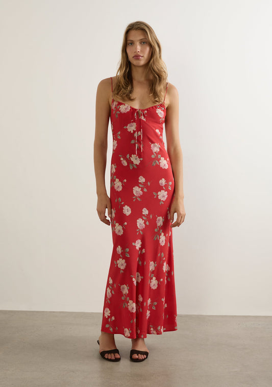 Auguste The Label Anne Tie Slip Maxi Dress (Red)