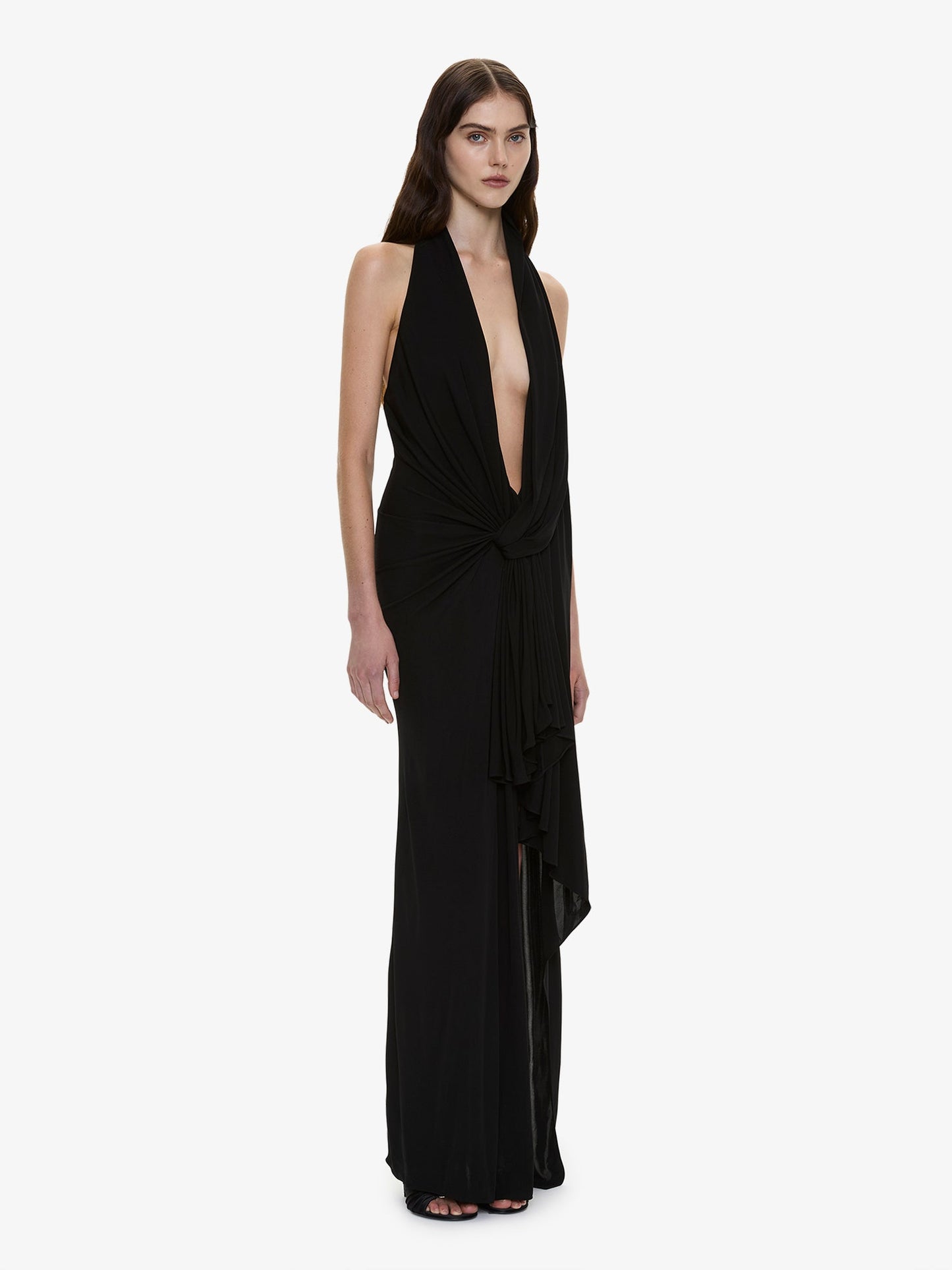 CHRISTOPHER ESBER Spire Cascade Gown (Black)
