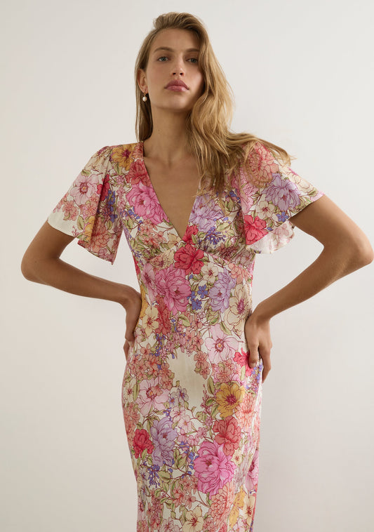 Auguste The Label Calais Midi Dress (Pink)