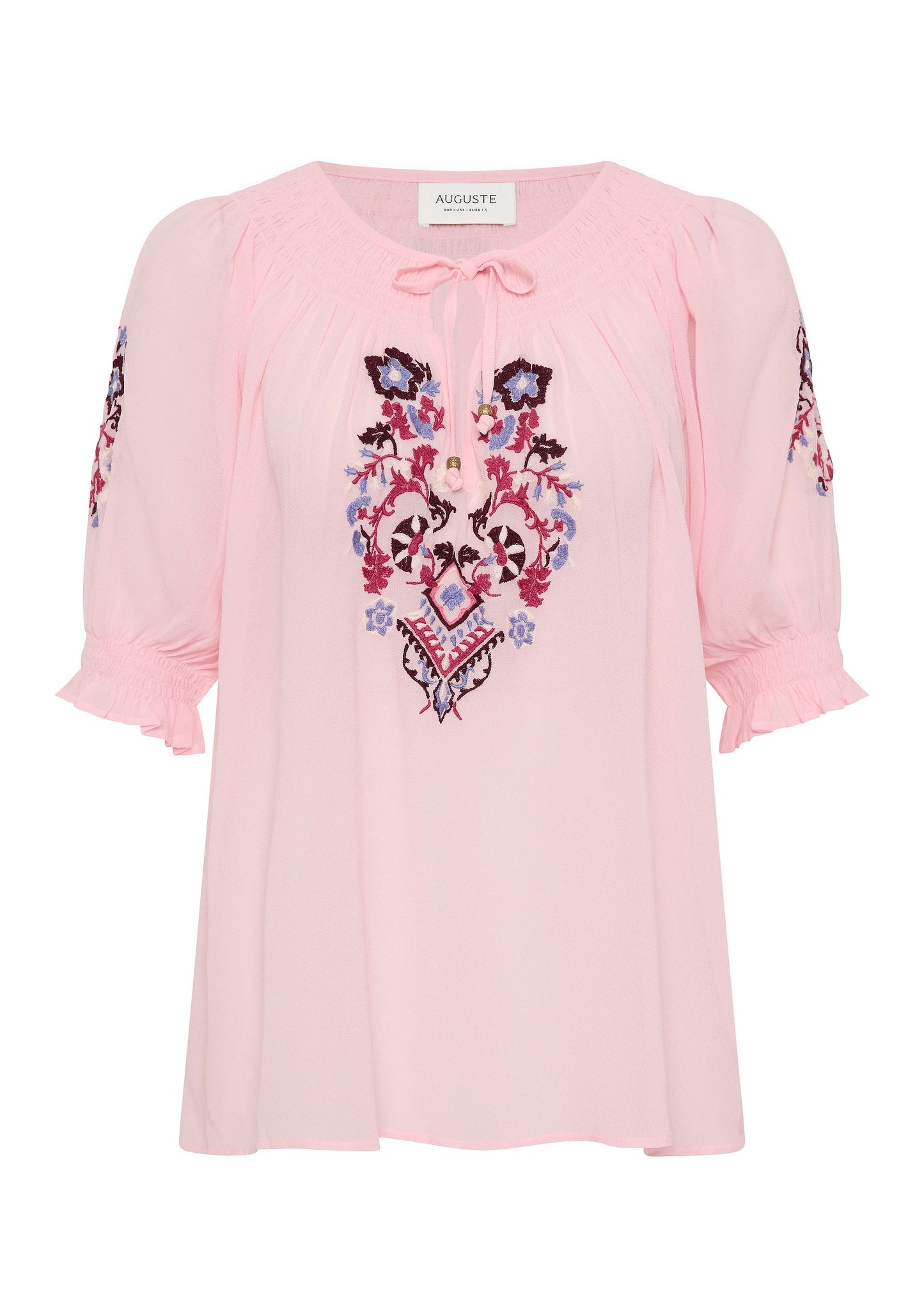 Auguste The Label Indra Embroidered Blouse (Pink)