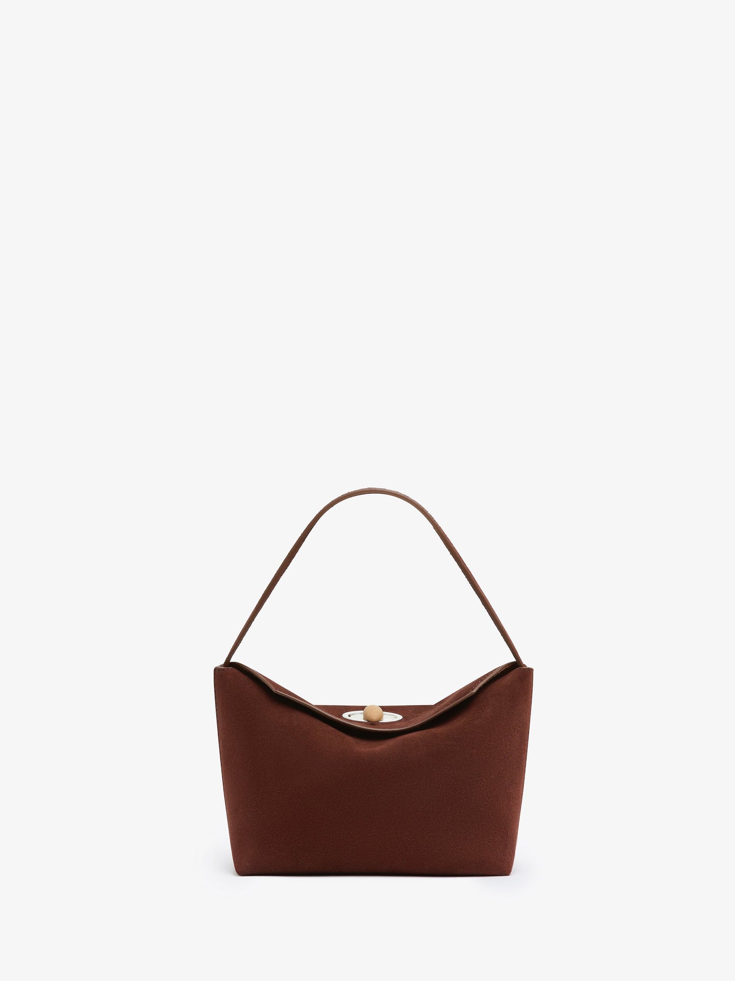 Image of Bags. Productname: CHRISTOPHER ESBER Turnlock Suede Mini Bag in Espresso colour by brand - CHRISTOPHER ESBER