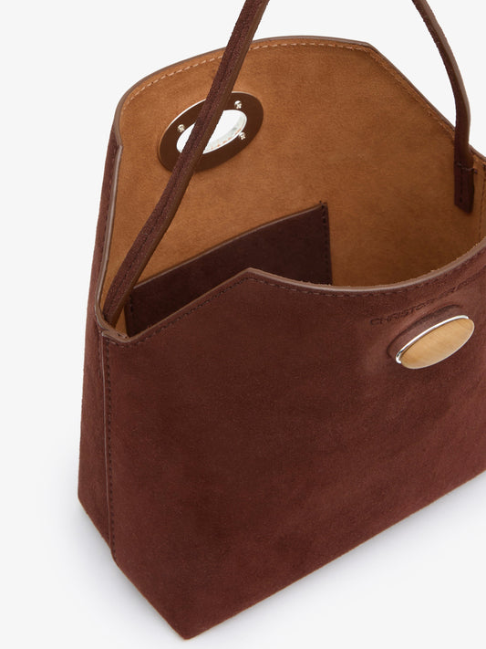 CHRISTOPHER ESBER Turnlock Suede Mini Bag (Espresso)