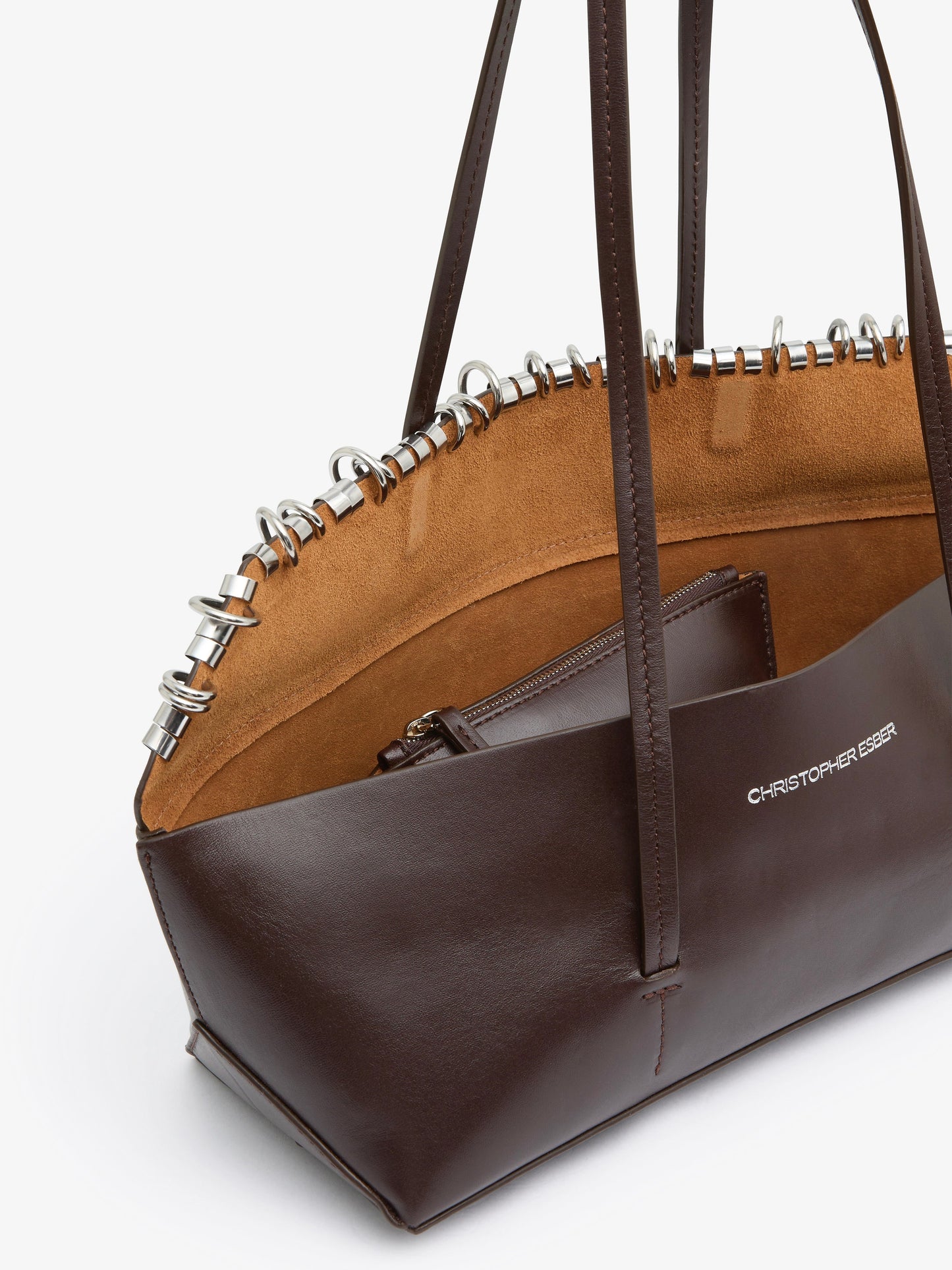 CHRISTOPHER ESBER Gondola Pierced Mini Tote (Carob)