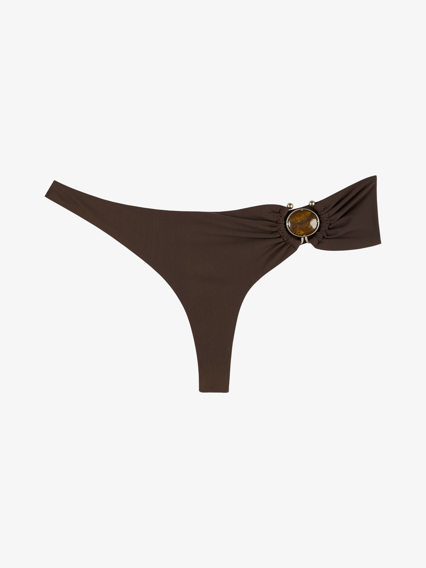 CHRISTOPHER ESBER Mineral Stone Side Ruched High Brief (Umber)