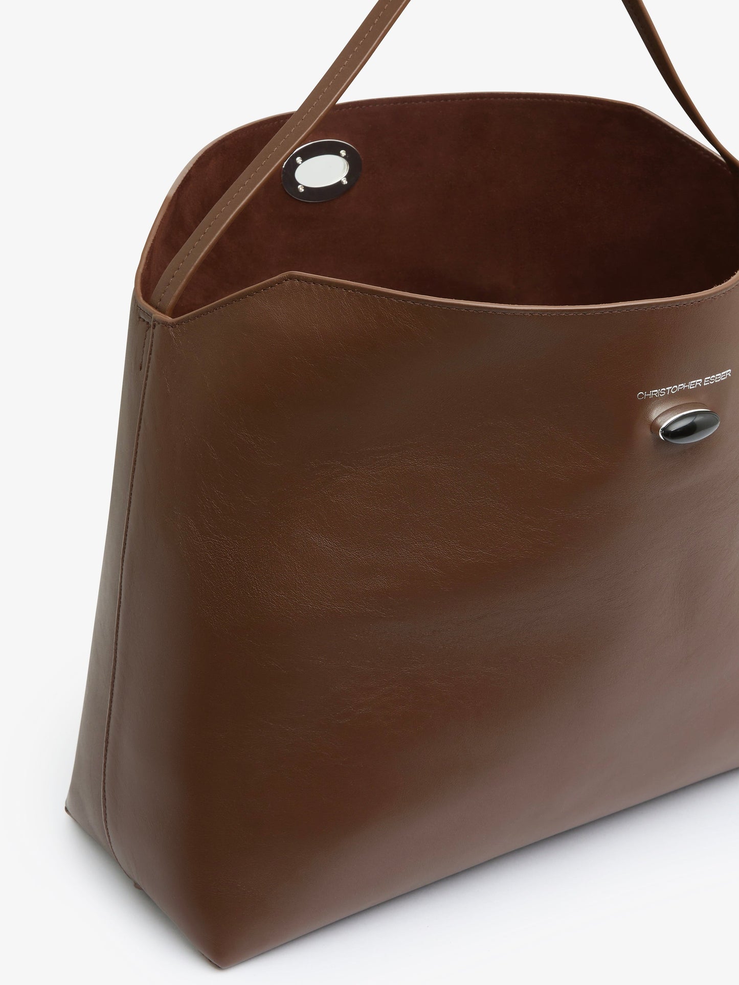 CHRISTOPHER ESBER Turnlock Grande Shoulder Bag (Espresso)