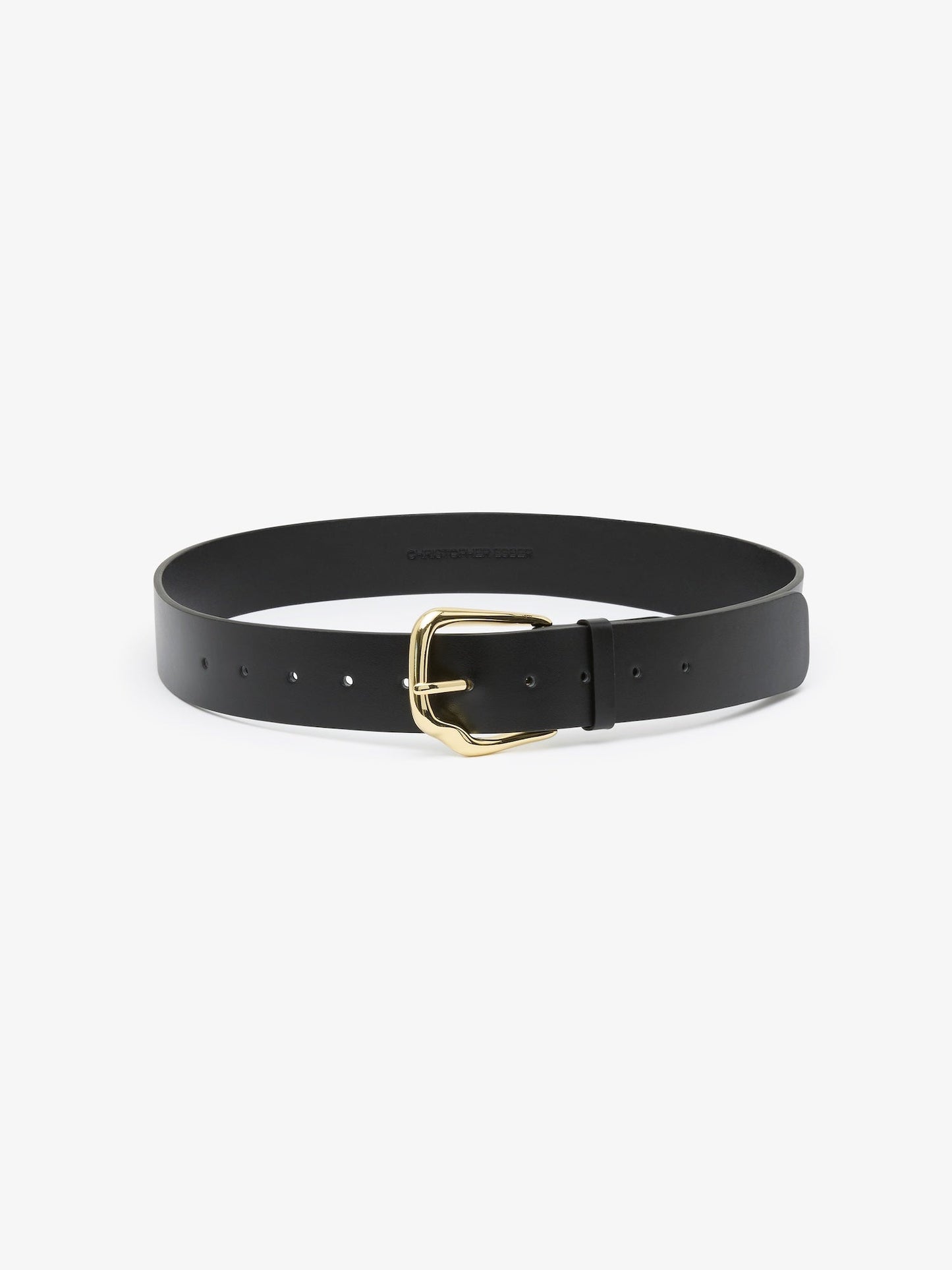 Image of Belts. Product name - Fender Leather Belt in Buckle colour by brand - CHRISTOPHER ESBER