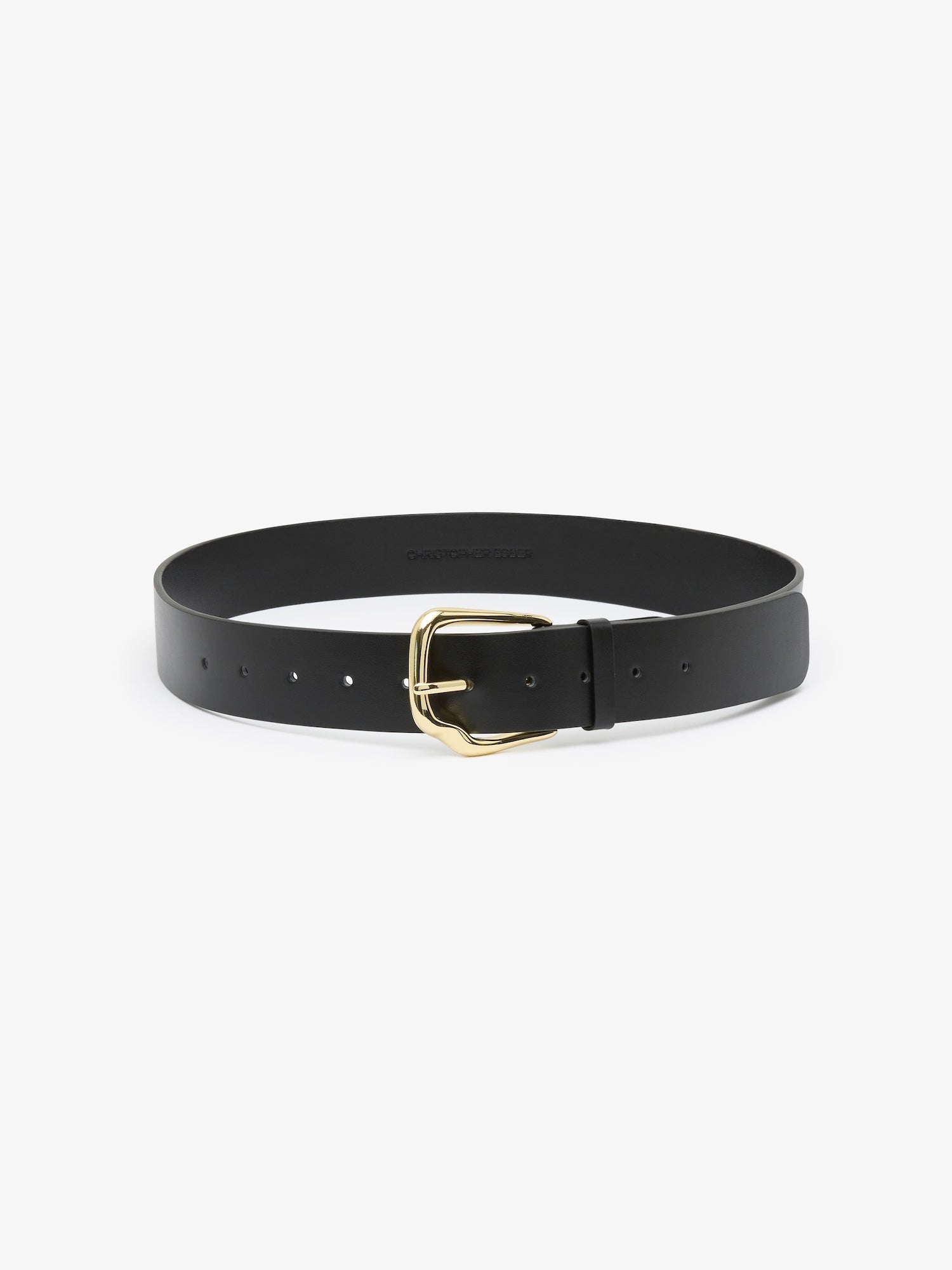 Image of Belts. Product name - Fender Leather Belt in Buckle colour by brand - CHRISTOPHER ESBER