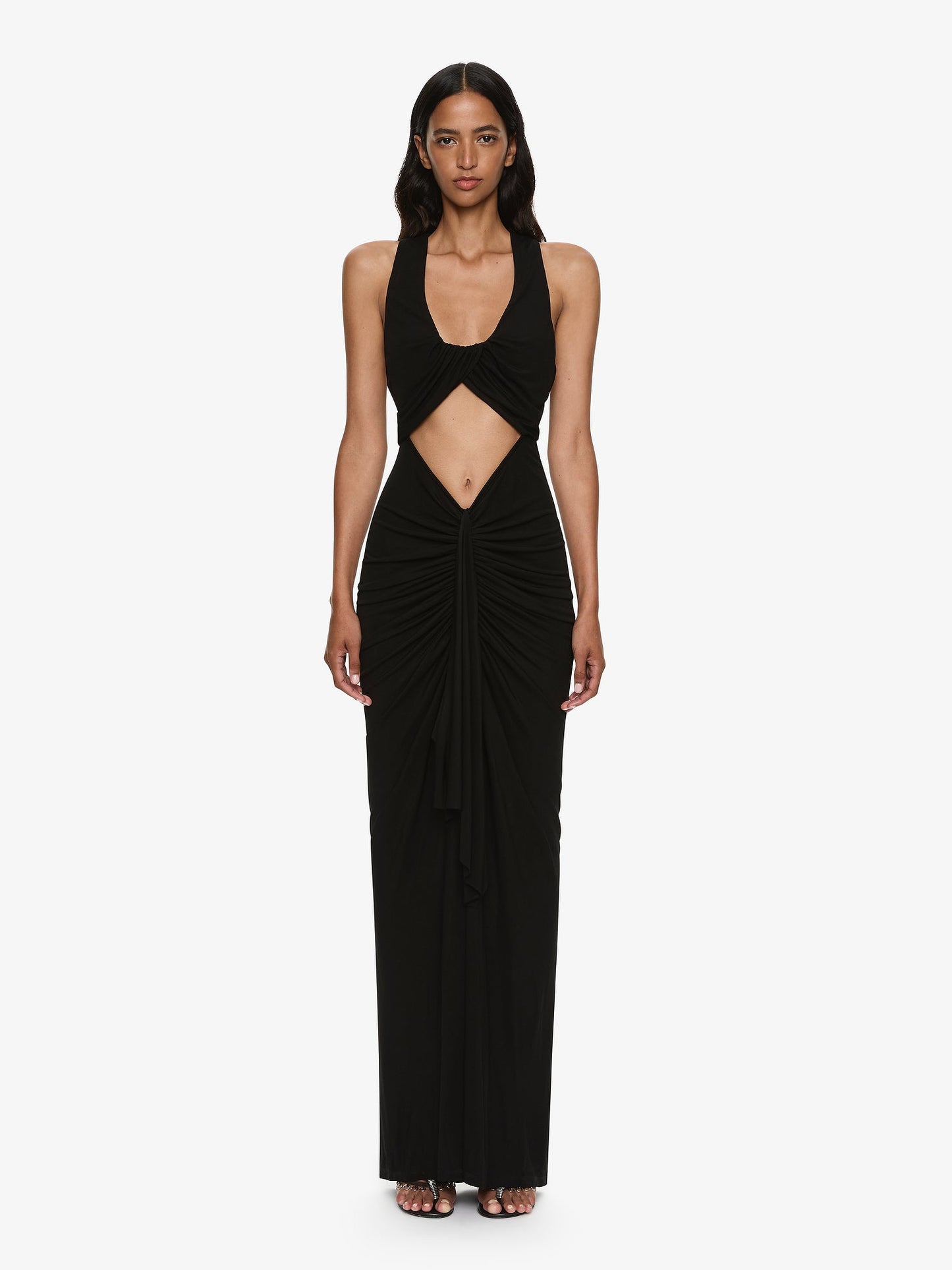 Image of Dresses. Productname: Christopher Esber Vivenda Drape Front Dress in Black colour by brand - Christopher Esber