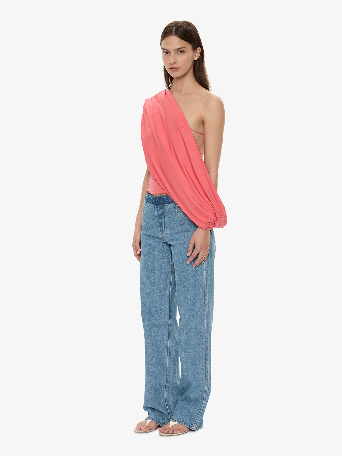 CHRISTOPHER ESBER Aiba Draped Jersey Tee (Watermelon)