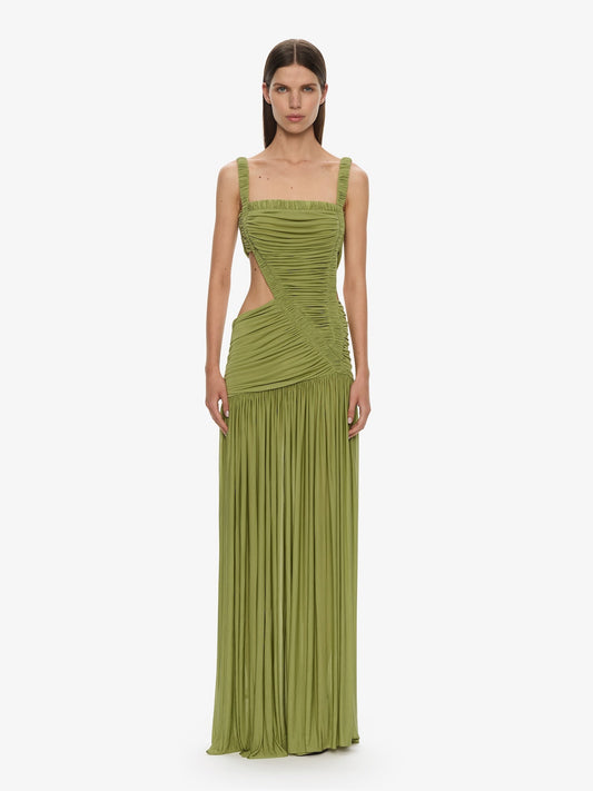 Image of Dresses. Productname: CHRISTOPHER ESBER Orion Separation Gown in Olive colour by brand - CHRISTOPHER ESBER