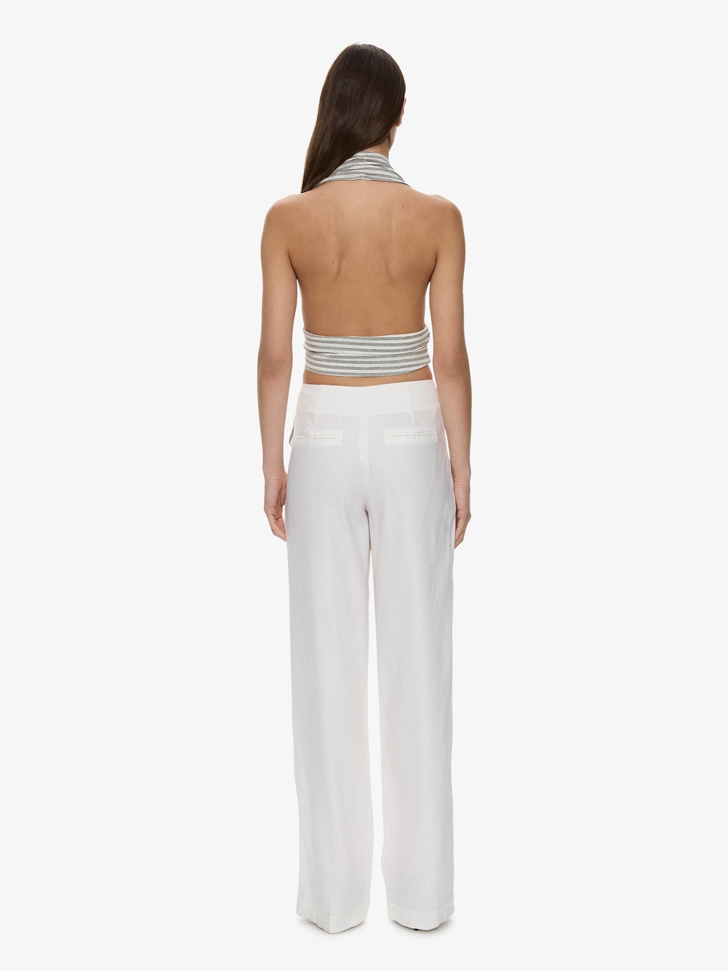 CHRISTOPHER ESBER Scarf Draped Halter Top (Stripe)