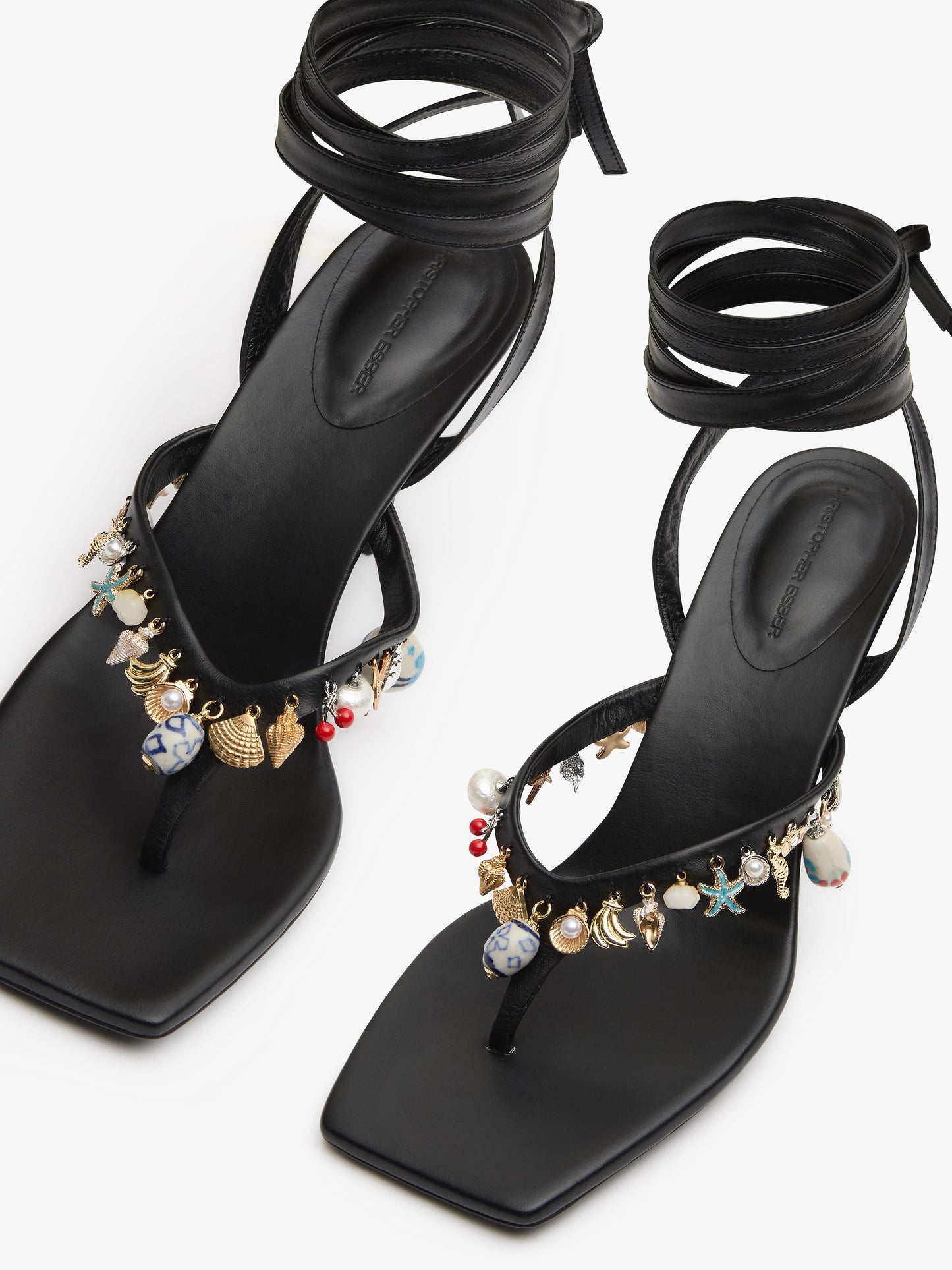 CHRISTOPHER ESBER Memento Charm Flip Flop Heel (Black)