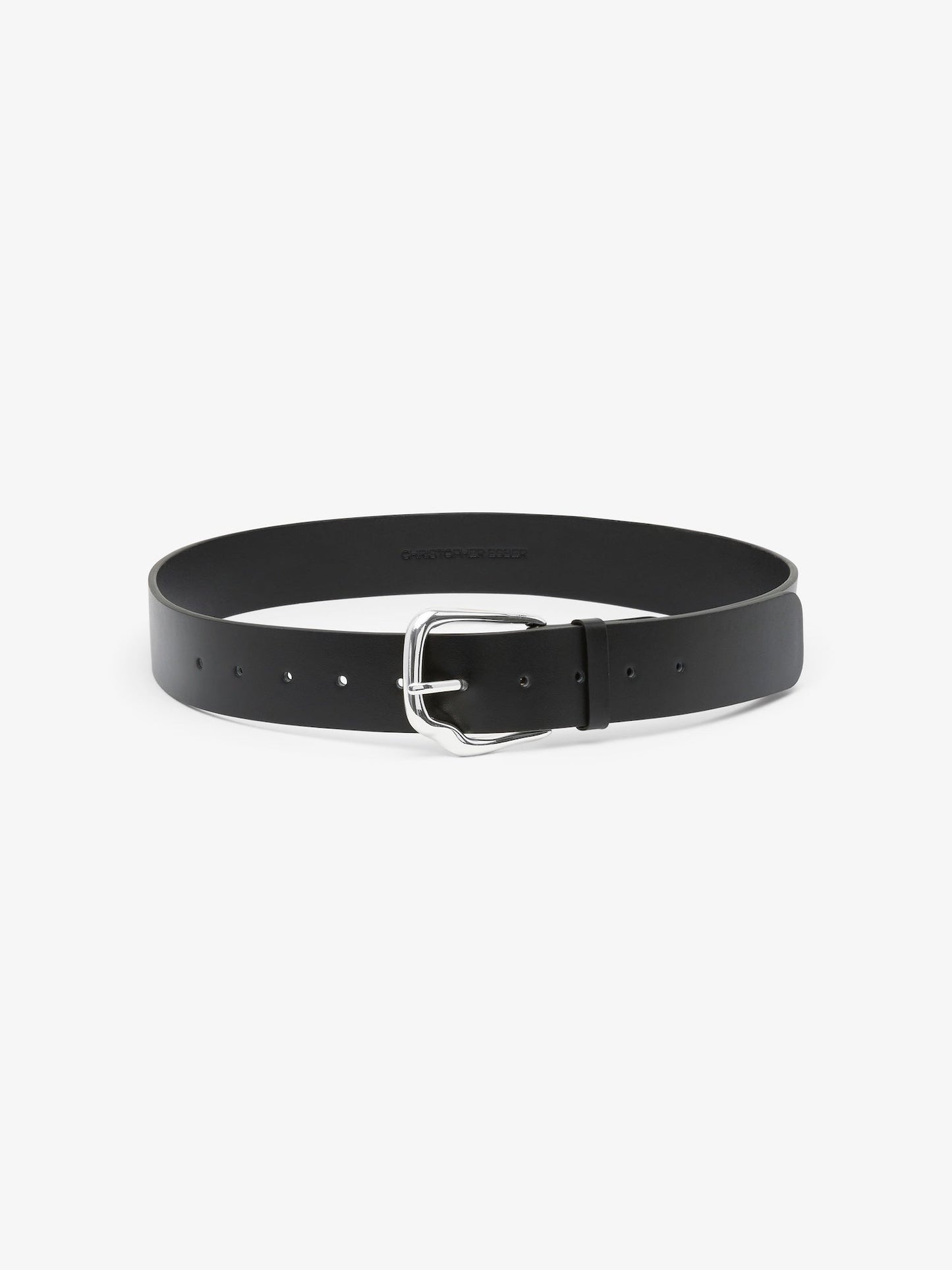 Image of Belts. Product name - Fender Leather Belt in Buckle colour by brand - CHRISTOPHER ESBER