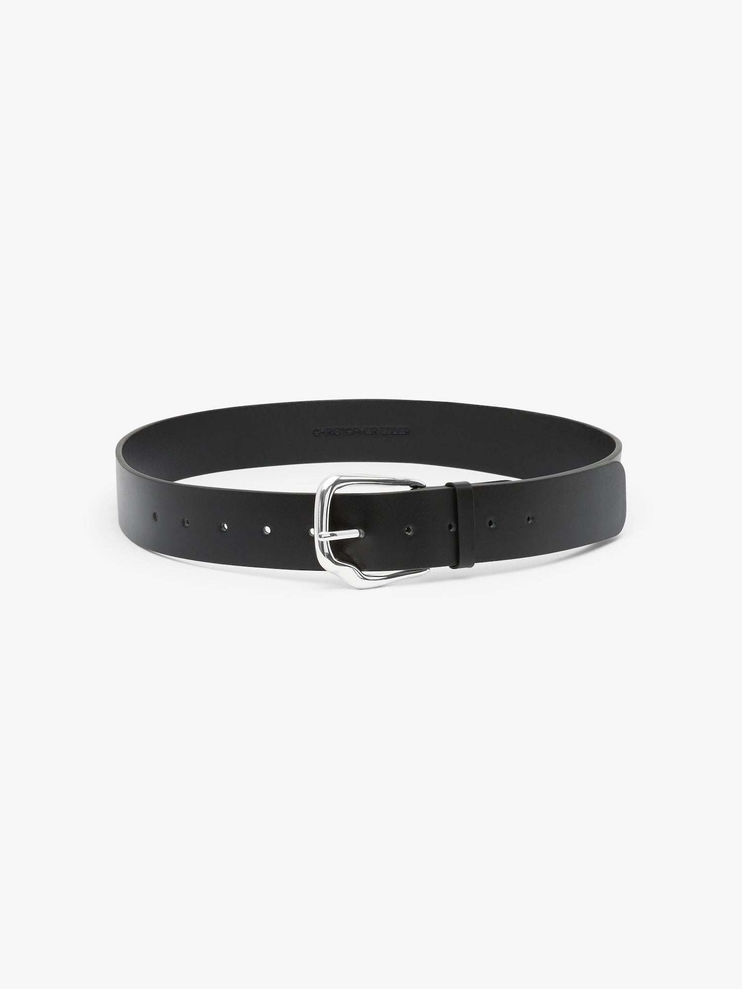 Image of Belts. Product name - Fender Leather Belt in Buckle colour by brand - CHRISTOPHER ESBER