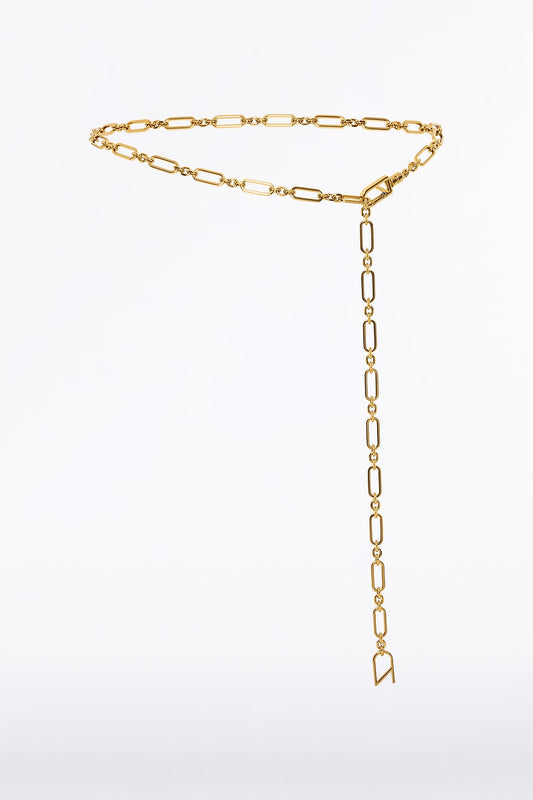 Image of Accessories. Product name - Mini Cz Chain Belt in Gold colour by brand - Carla Zampatti