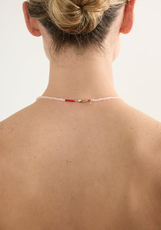 Auguste The Label Amulet Gemstone Necklace Rose Quartz (Print)