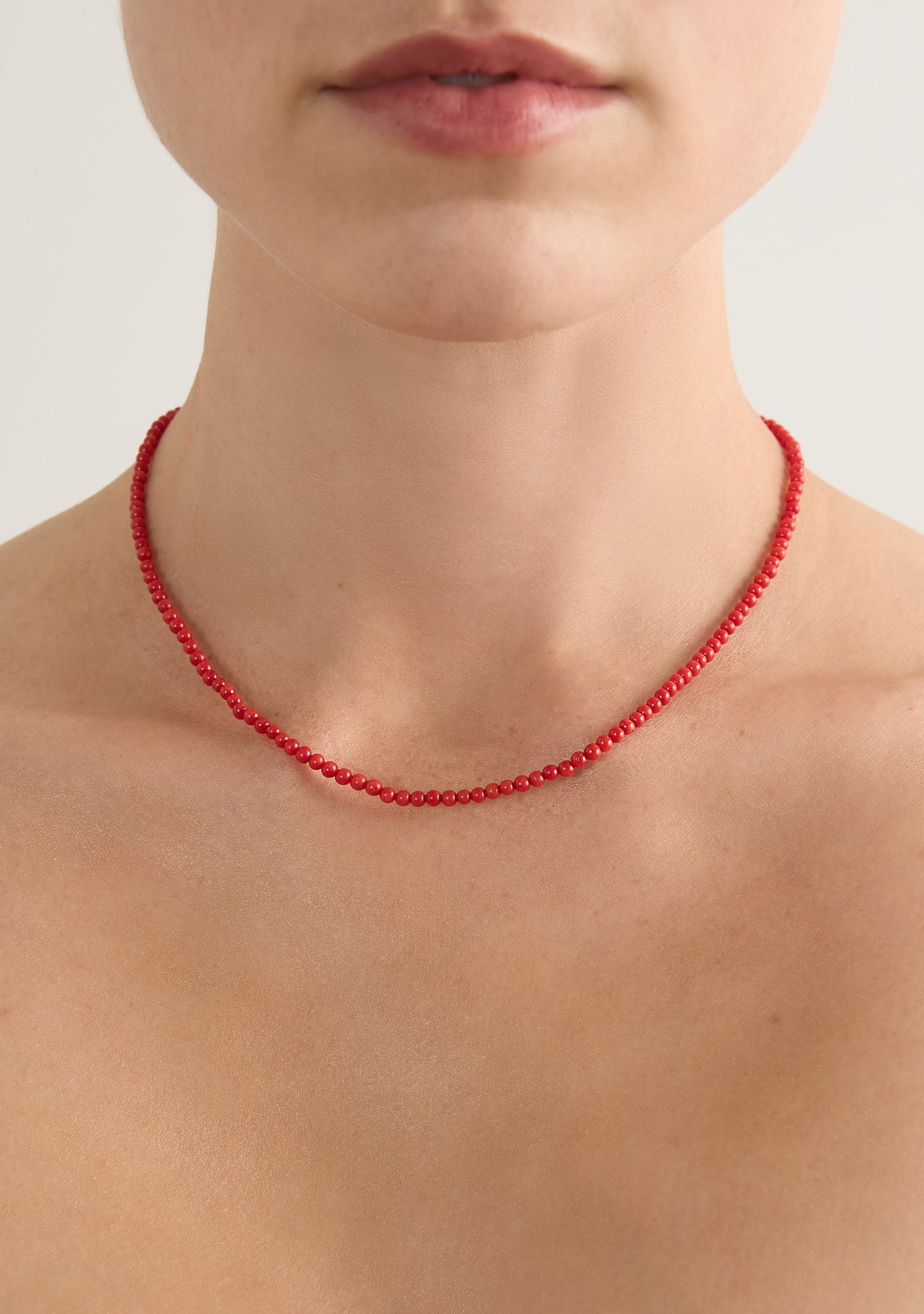 Image of Accessories. Productname: Auguste The Label Amulet Gemstone Necklace Red Coral in Print colour by brand - Auguste The Label