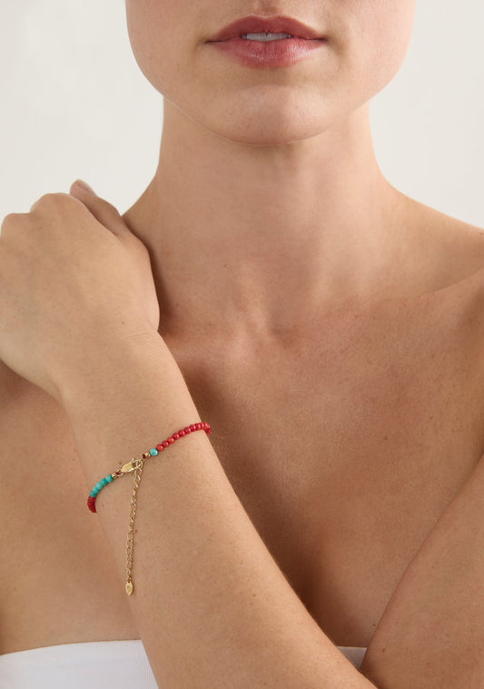 Image of Accessories. Productname: Auguste The Label Amulet Gemstone Bracelet Red Coral in Print colour by brand - Auguste The Label