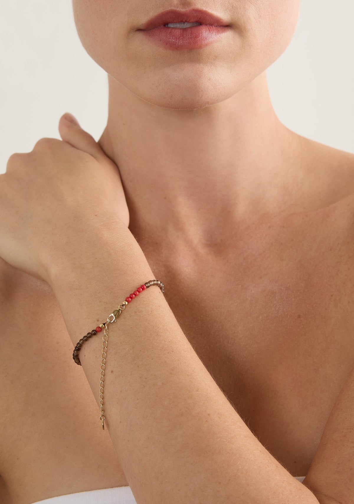 Image of Accessories. Productname: Auguste The Label Amulet Gemstone Bracelet Smoky Quartz in Print colour by brand - Auguste The Label