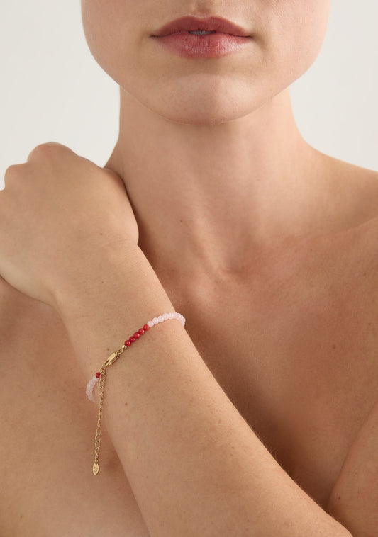 Image of Accessories. Productname: Auguste The Label Amulet Gemstone Bracelet Rose Quartz in Print colour by brand - Auguste The Label