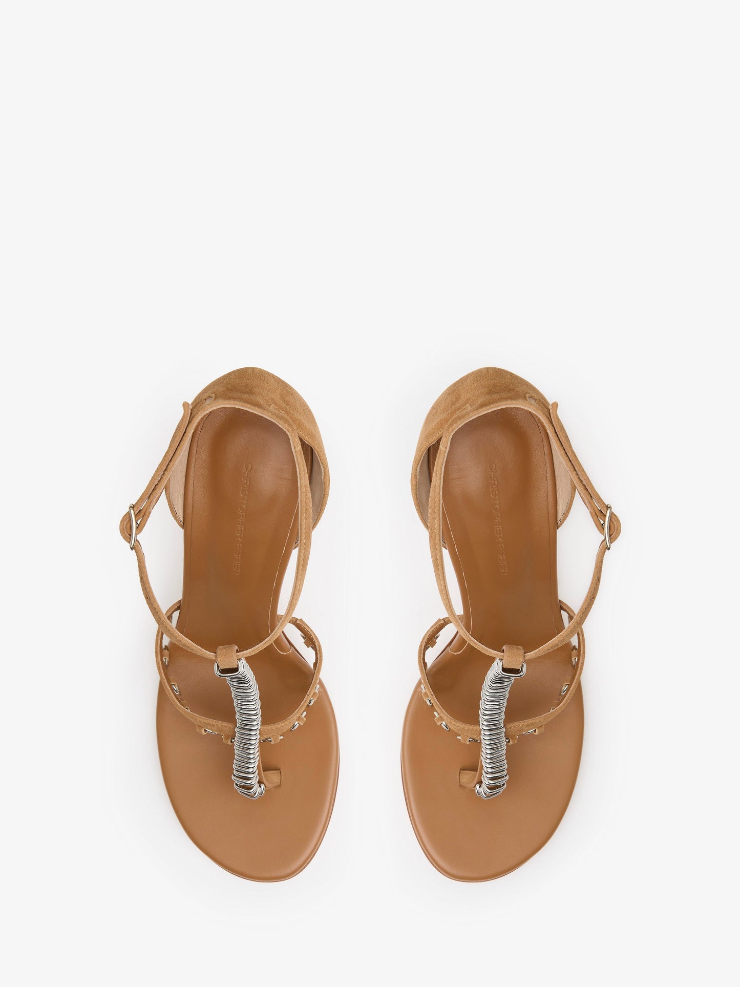 CHRISTOPHER ESBER Ludo Pierced Suede Heel (Russet)