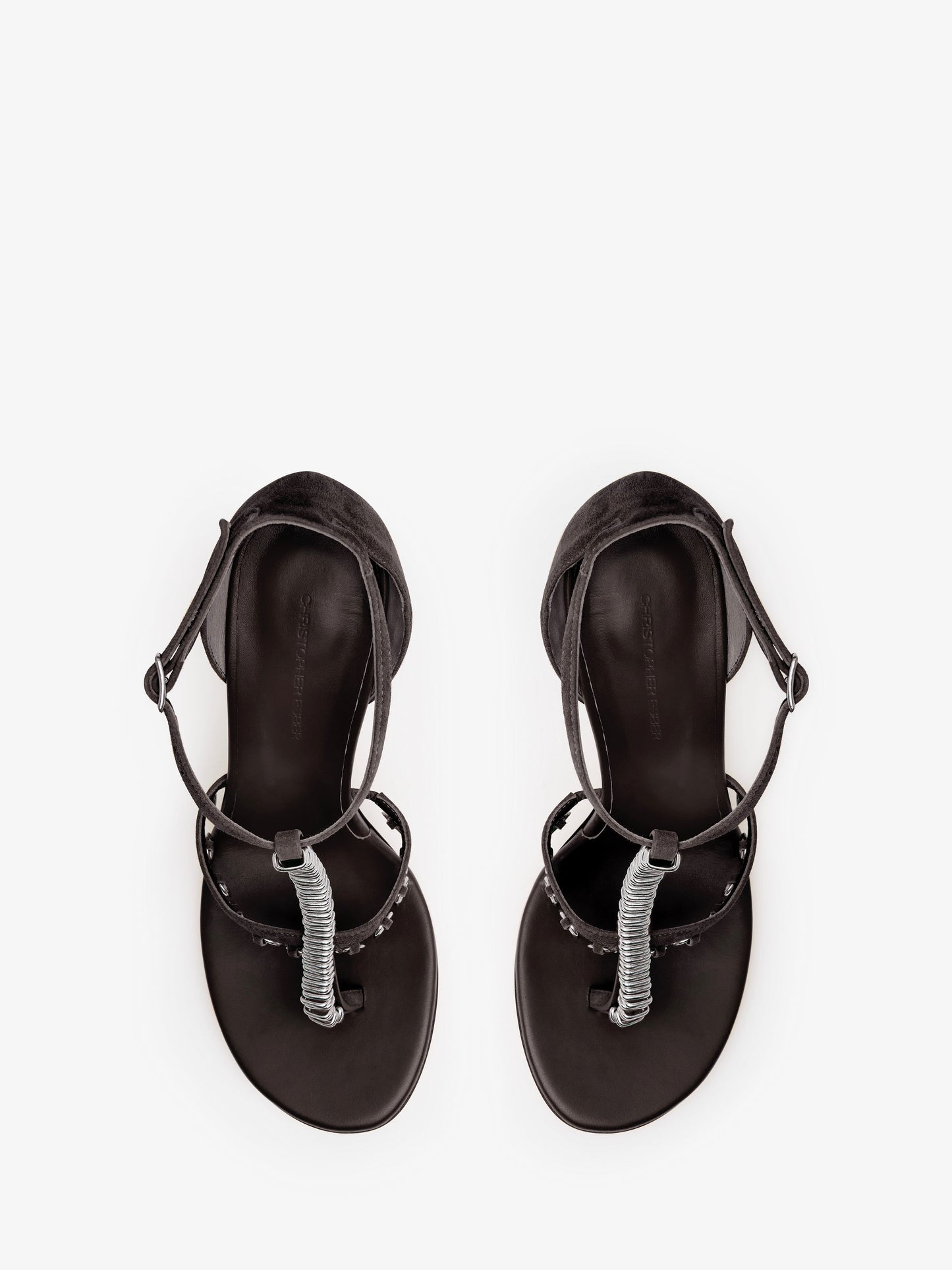 CHRISTOPHER ESBER Ludo Pierced Suede Heel (Espresso)